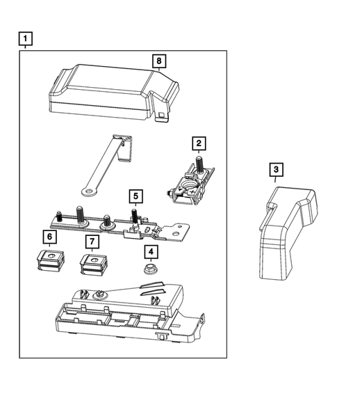 Battery, Battery Tray and Cables for 2021 Ram 3500 #2