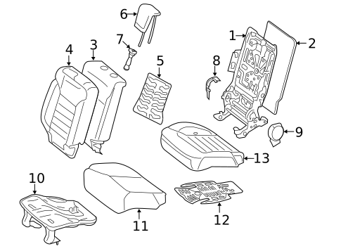 Rear Seat Components for 2017 Mercedes-Benz GLE 63 AMG® #1
