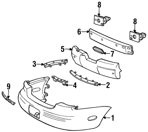 Bumper & Components - Rear for 1996 Mercury Sable #0
