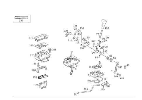Floor Shift Used with Automatic Fivespeed Transmission 722.6 for 1993 Mercedes-Benz 600SL #2