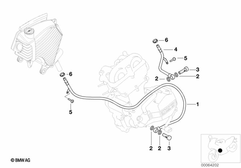 Oil Cooler with Supply and Return Lines for 2008 BMW-Motorrad F 650 GS #1