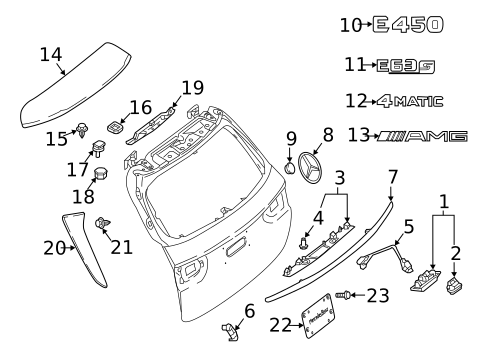Exterior Trim - Lift Gate for 2021 Mercedes-Benz E 450 #0