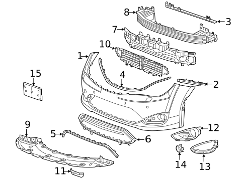 Bumper & Components - Front for 2018 Chrysler Pacifica #0