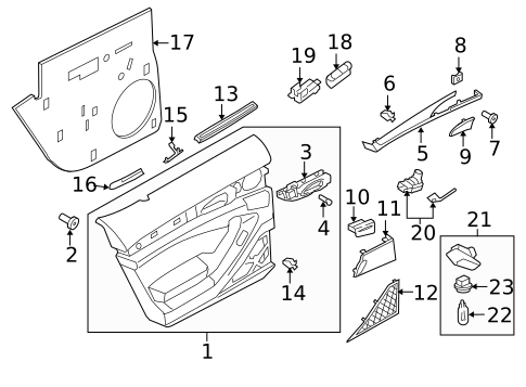 Interior Trim - Rear Door for 2019 Porsche 718 Cayman #1