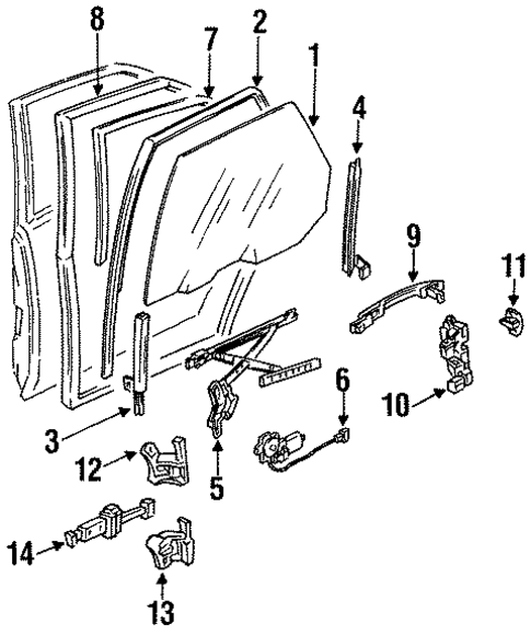 Glass - Rear Door for 1992 Acura Legend #0