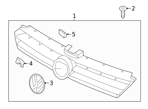 Grille & Components for 2018 Volkswagen Golf R #1