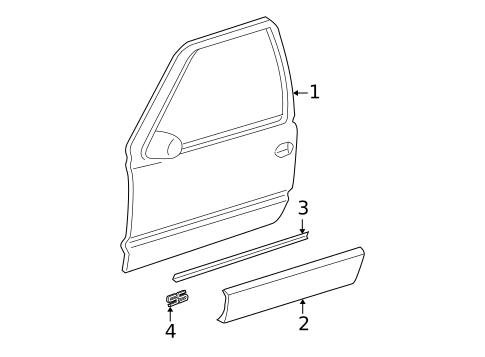 Exterior Trim - Front Door for 2005 Chevrolet Silverado 1500 #1