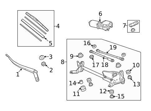 Wiper & Washer Components for 2015 Honda Crosstour #0
