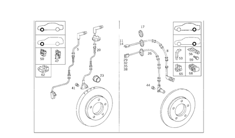 Brake Pad Wear Indicator and Speed Sensor, Front and Rear Axle for 1998 Mercedes-Benz E430 #0