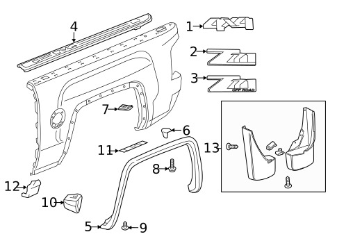 Exterior Trim - Pick UP Box for 2016 Chevrolet Silverado 1500 #4