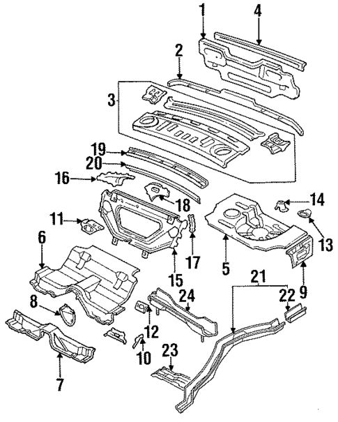 Rear Floor & Rails for 1993 Nissan 240SX #0