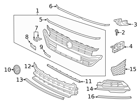 Grille & Components for 2020 Volkswagen Arteon #0