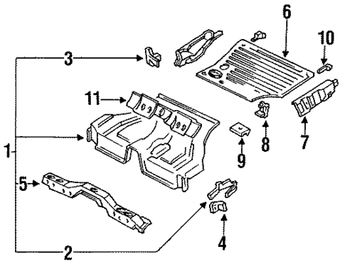 Rear Floor & Rails for 1992 INFINITI M30 #0