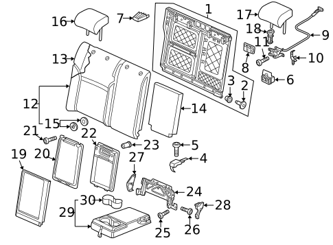 Rear Seat Components for 2019 Volkswagen Passat #0