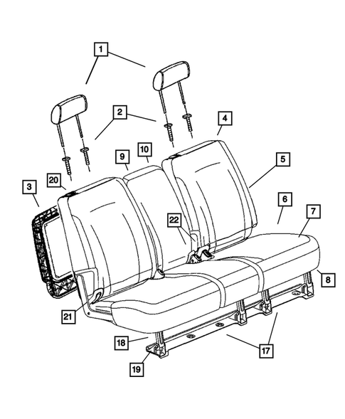 Rear Seats - Second Row for 2008 Chrysler Pacifica #2