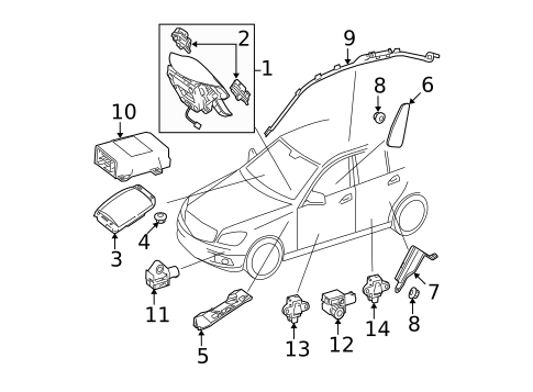 Air Bag Components for 2010 Mercedes-Benz C63 AMG #0