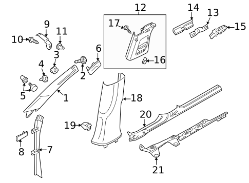 Interior Trim - Pillars for 2009 Volkswagen Passat #1
