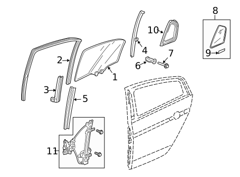 Rear Door for 2004 Acura TL #0