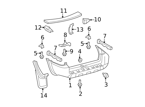 Bumper & Components - Rear for 2009 Toyota 4Runner #0