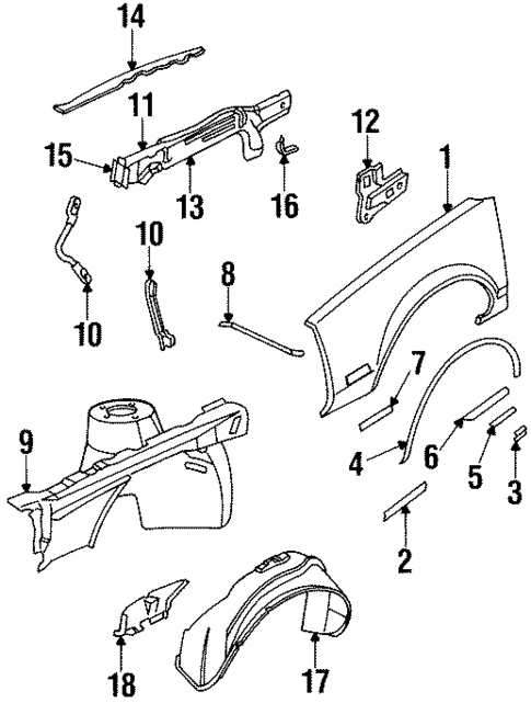 Fender & Components for 1984 Buick Skylark #0