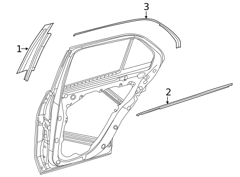 Exterior Trim - Rear Door for 2022 Mercedes-Benz GLS 63 AMG® #0