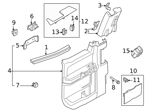 Interior Trim - Rear Door for 2022 Ford F-150 #2