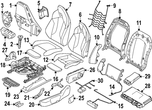 Passenger Seat Components for 2025 BMW 228 xDrive Gran Coupe #1
