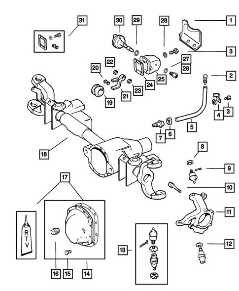 Front Axle Housing for 2001 Dodge Ram 2500 #3