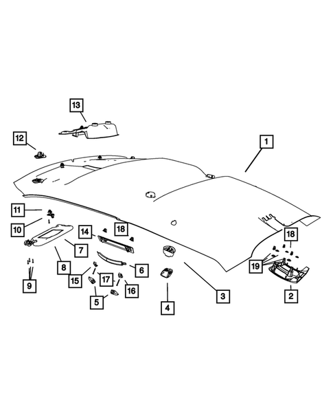 Headliners-Visors-Assist Straps for 2012 Dodge Challenger #0