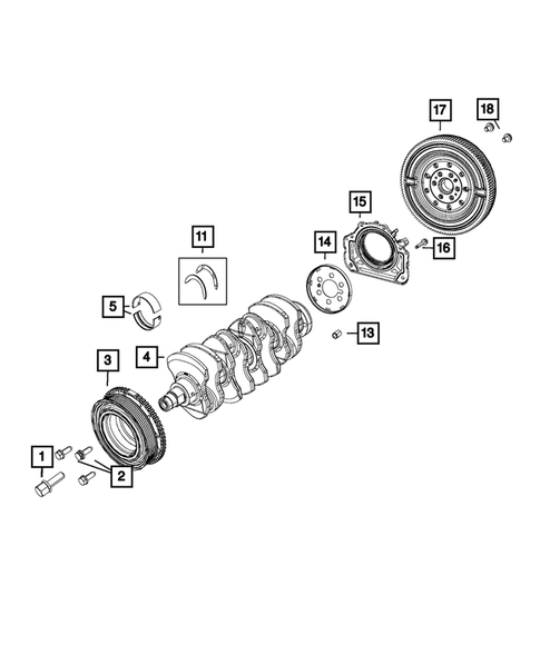 Crankshaft, Piston, Drive Plate, Flywheel, and Damper for 2015 Jeep Renegade #0