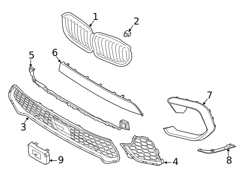 Grille & Components for 2021 BMW X6 #1