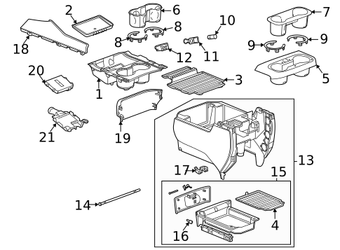 Center Console for 2021 Chevrolet Tahoe #2