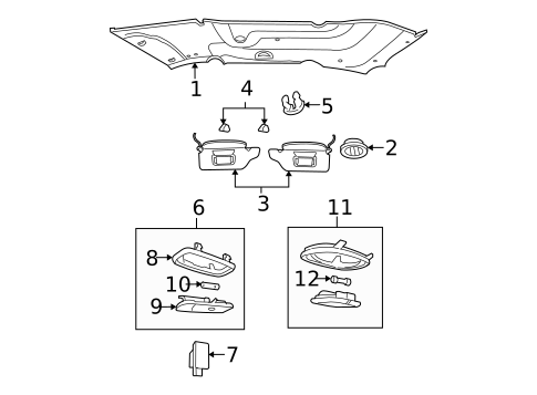 Interior Trim - Roof for 2005 Ford Freestar #0