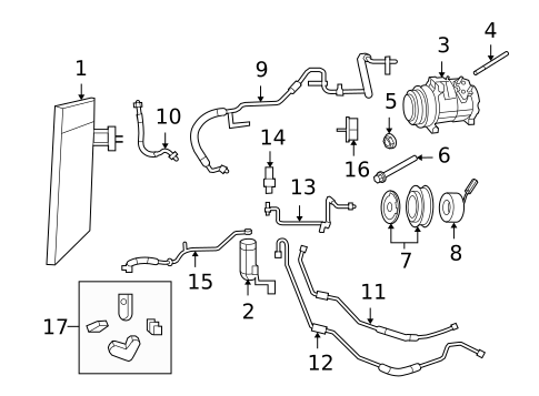 Condenser, Compressor & Lines for 2010 Volkswagen Routan #0
