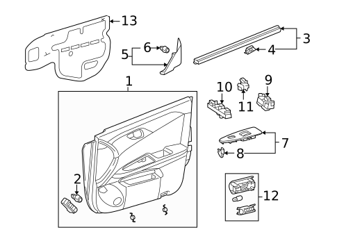 Interior Trim - Front Door for 2007 Toyota Avalon #0