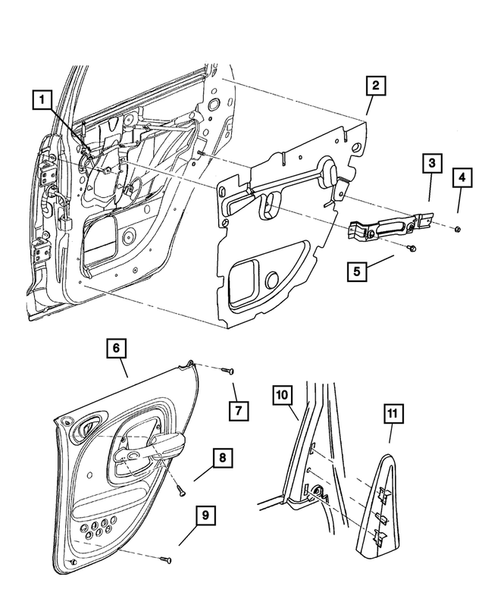 Door Trim Panels for 2004 Chrysler PT Cruiser #1