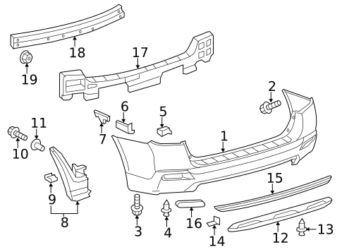 Grille & Components for 2012 Toyota Highlander #2