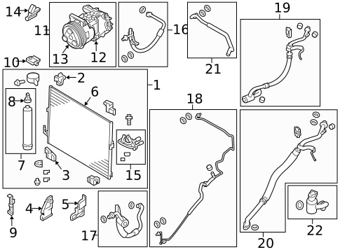 Condenser, Compressor & Lines for 2014 INFINITI Q70 #1