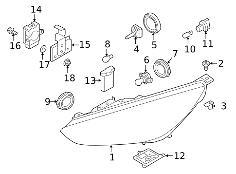 Headlamp Components for 2017 Ford Focus #0