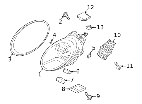 Headlamp Components for 2023 Porsche 911 #1