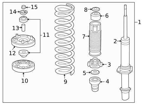 Struts & Components for 2012 Honda Crosstour #0