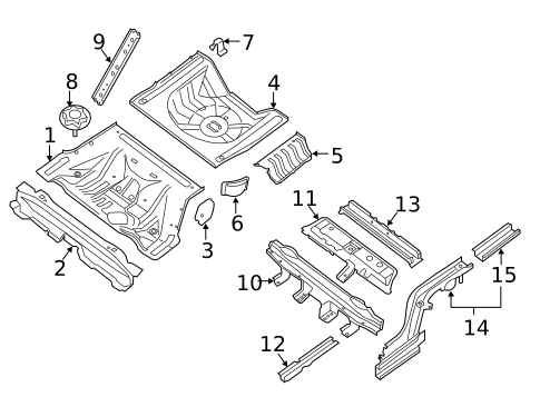 Rear Floor & Rails for 2009 Nissan Altima #2