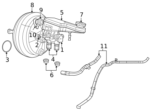 Master Cylinder - Components On Dash Panel for 2010 Chrysler Sebring #1