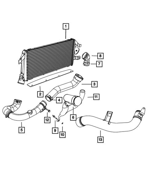 Radiator and Related Parts; Charge Air Cooler for 2010 Jeep Patriot #2