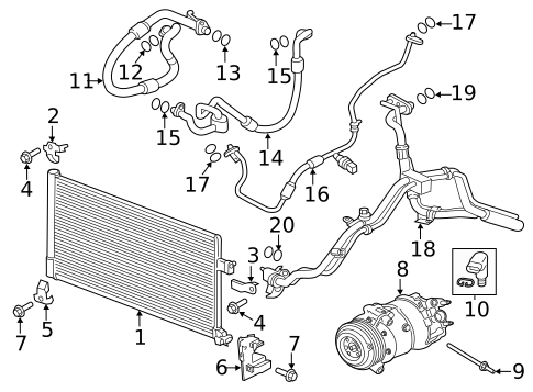 Condenser, Compressor & Lines for 2020 Jaguar XE #0