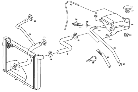 Expansion Tank, Mounting and Hoses for 1986 Mercedes-Benz 190D #5