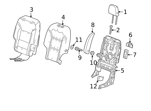 Rear Seat Components for 2024 Chevrolet Traverse Limited #1
