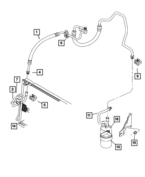 Air Conditioner and Heater Plumbing for 2004 Jeep Wrangler #2