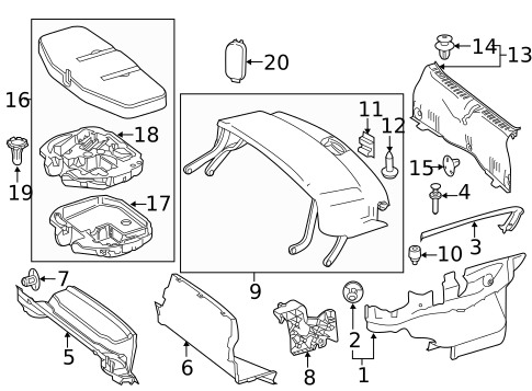 Interior Trim - Rear Body for 2019 Mercedes-Benz SLC43 AMG #0