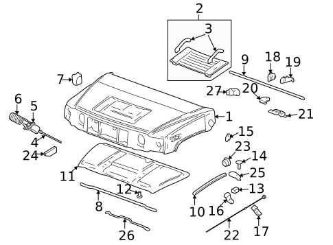 Hood & Components for 2007 Hummer H2 #0